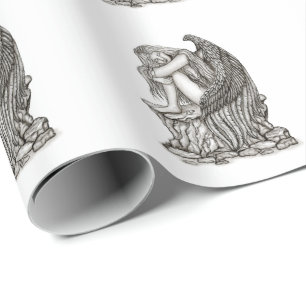 A sleeping Angel on the Stone Wrapping Paper