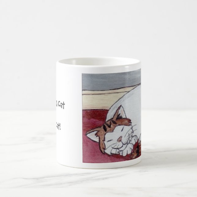 A Sleeping Cat is a Happy Cat! Coffee Mug (Center)