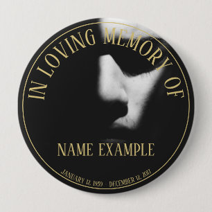 A sleeping face in half shadow button