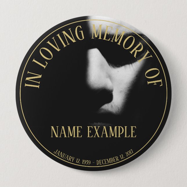 A sleeping face in half shadow button (Front)