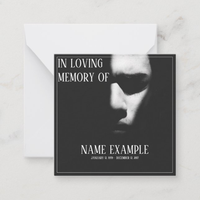 A sleeping face in half shadow card (Front)