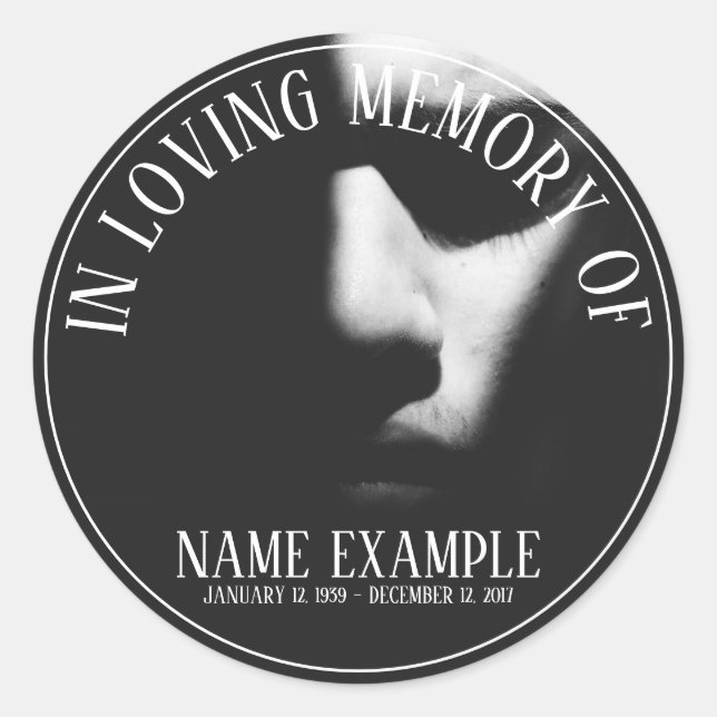 A sleeping face in half shadow classic round sticker (Front)