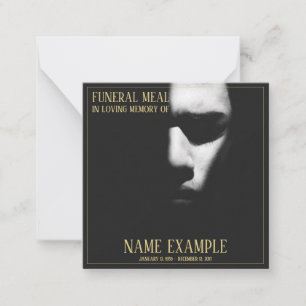 A sleeping face in half shadow note card