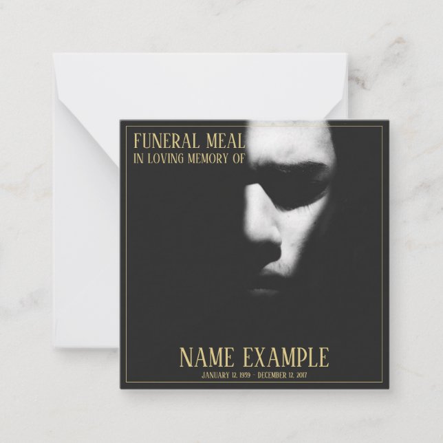 A sleeping face in half shadow note card (Front)