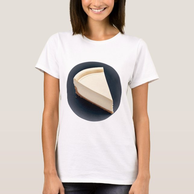 A Slice of Cheesecake with a Dark Background T-Shirt (Front)