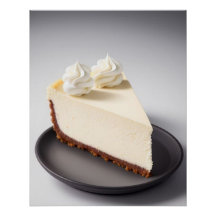 A Slice of Cheesecake with Whipped Cream