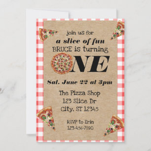 A Slice of Fun 1st Birthday Invitation