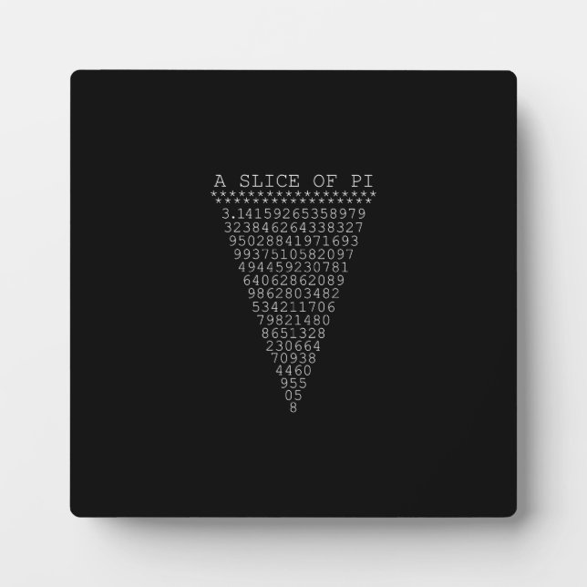 A Slice of Pi Digits Plaque (Front)