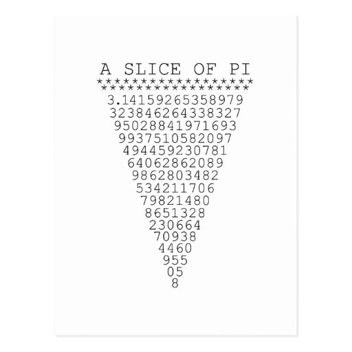 Image of A Slice of Pi Digits Postcard
