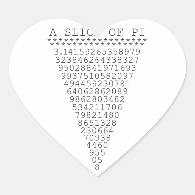 A Slice of Pi Graphic Heart Sticker (Front)