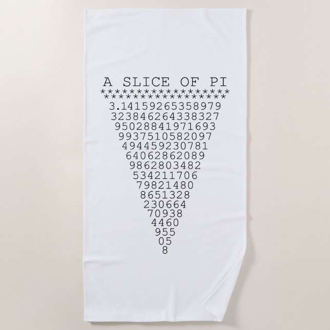A Slice of Pi Graphic on a Beach Towel (Front)