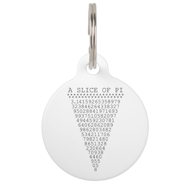 A Slice of Pi Graphic Pet Tag (Front)