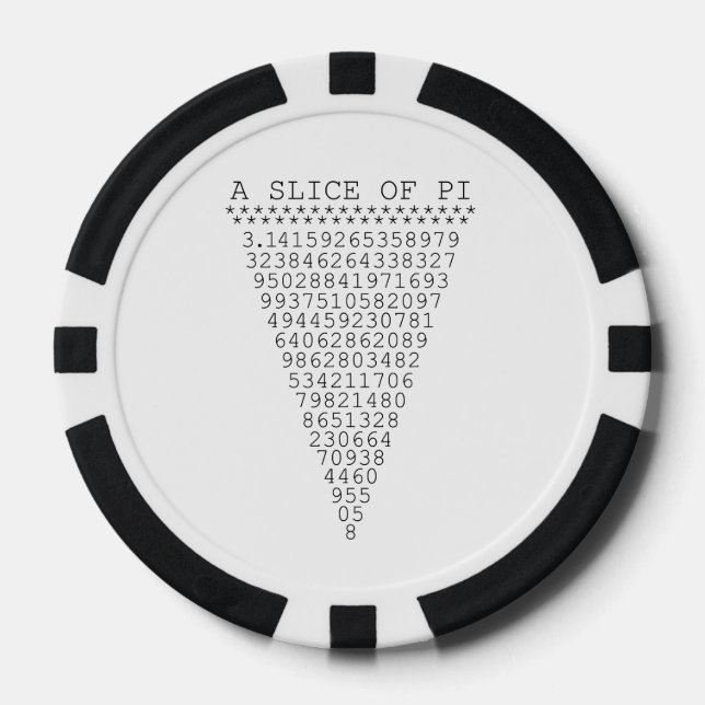 A Slice of Pi Graphic Poker Chips (Front)