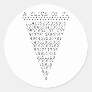 A Slice of Pi Numbers Classic Round Sticker