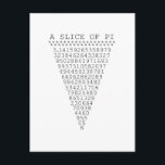 A Slice of Pi Numbers Postcard<br><div class="desc">A whimsical Slice of Pi saying a slice of pie typographic decor. A simple design inspired by the pi formula, a succession of numbers making for a great humourous gift for the mathematician, the geek, the inquisitive mind. Great for a student, a teacher, an engineer or anyone that has this...</div>