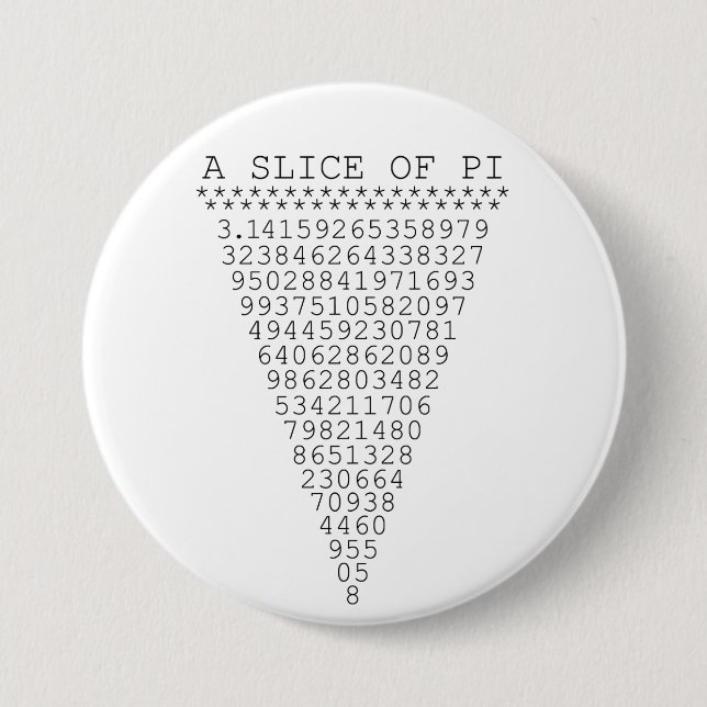 A Slice of Pi Presentation 7.5 Cm Round Badge (Front)