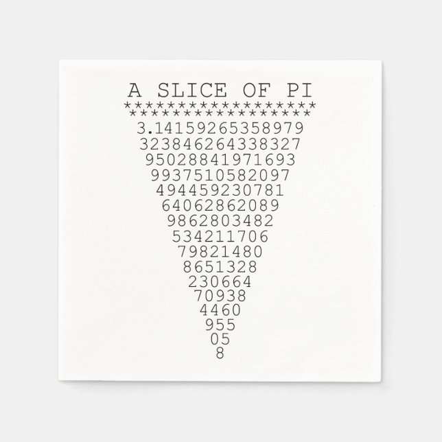 A Slice of Pi Presentation Napkin (Front)