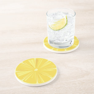 A Slice of Yellow Lemon Coaster