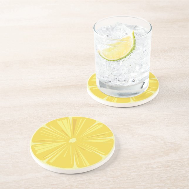 A Slice of Yellow Lemon Coaster (Side)