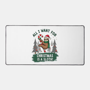 A Sloth For Christmas. Cute, Christmas Sloth With Desk Mat
