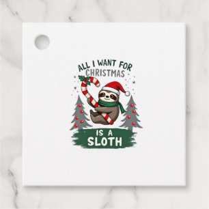 A Sloth For Christmas. Cute, Christmas Sloth With  Favour Tags
