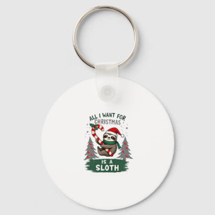 A Sloth For Christmas. Cute, Christmas Sloth With  Key Ring