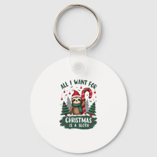 A Sloth For Christmas. Cute, Christmas Sloth With  Key Ring