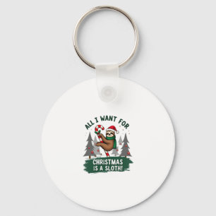 A Sloth For Christmas. Cute, Christmas Sloth With  Key Ring