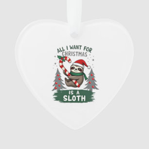 A Sloth For Christmas. Cute, Christmas Sloth With  Ornament