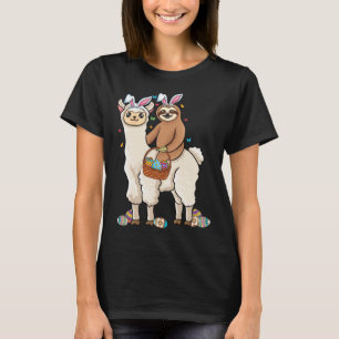 A sloth riding llama bunny ears & Egg Hunting East T-Shirt