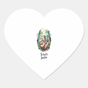 A Sloth Wild Animal Tired Heart Sticker