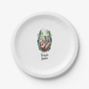 A Sloth Wild Animal Tired Paper Plate