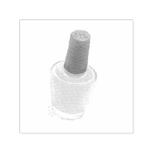a small bottle of pink cosmetic self-inking stamp