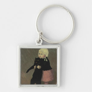 A Small Girl with a Cat, 1889 Key Ring