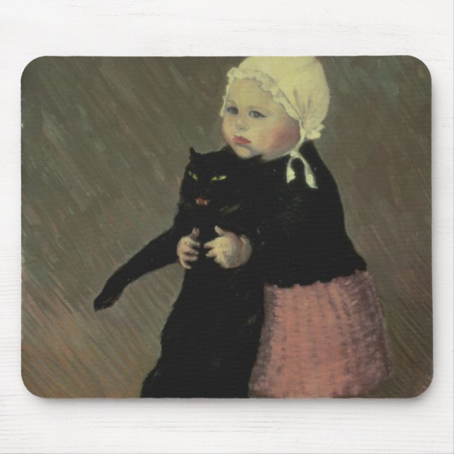 A Small Girl with a Cat, 1889 Mouse Mat (Front)