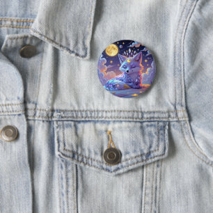 A small Star Whisper Moonlit Fox sleeping peaceful 6 Cm Round Badge