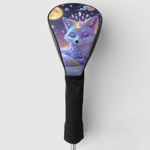 A small Star Whisper Moonlit Fox sleeping peaceful Golf Head Cover