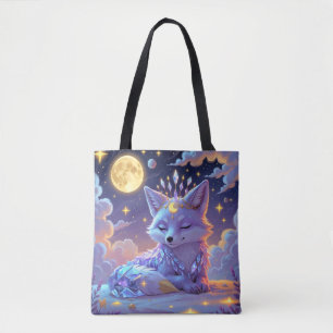 A small Star Whisper Moonlit Fox sleeping peaceful Tote Bag