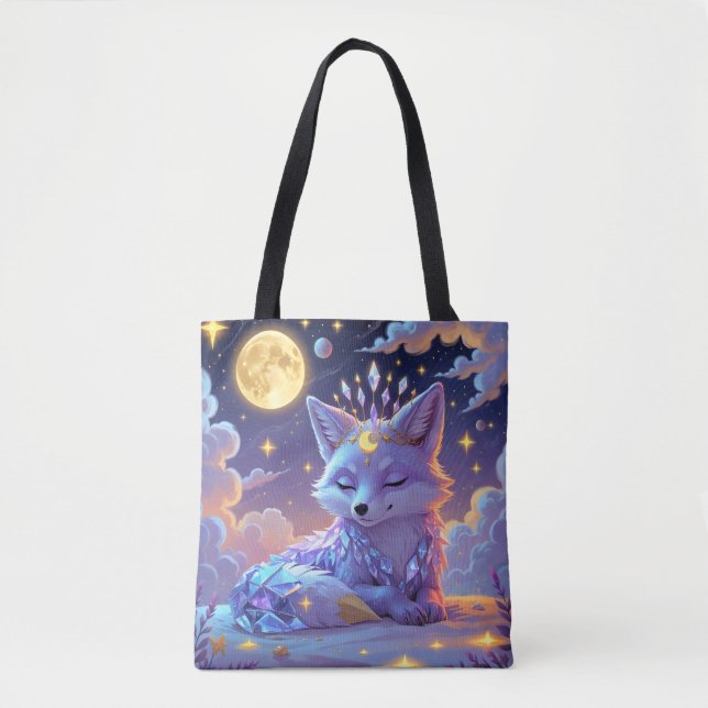 A small Star Whisper Moonlit Fox sleeping peaceful Tote Bag (Front)