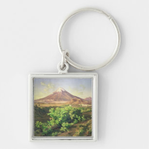 A Small Volcano in Mexican Countryside, 1887 (oil Key Ring