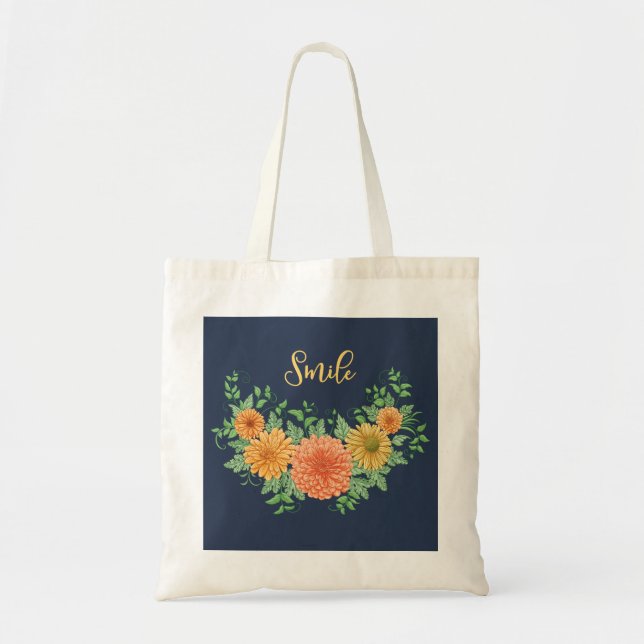 A Smile in Flowers Tote Bag (Front)