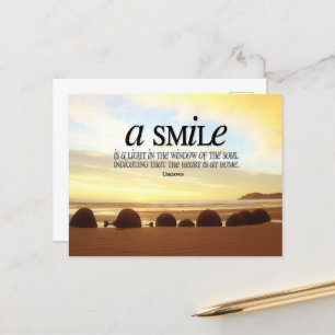 "A smile is a light" Inspirational Quote Postcard