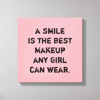 A smile is the best Makeup any girl can wear. Canvas Print