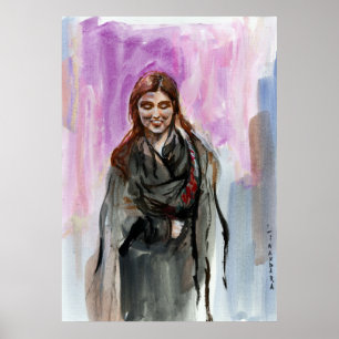 A Smiling Girl in Black Poster