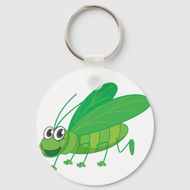 A smiling grasshopper key ring (Front)