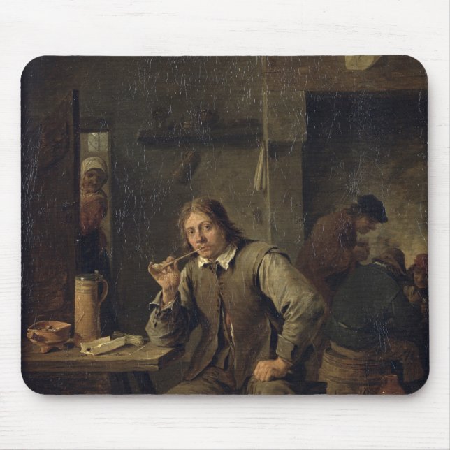 A Smoker Leaning on a Table, 1643 Mouse Mat (Front)