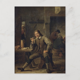 A Smoker Leaning on a Table, 1643 Postcard