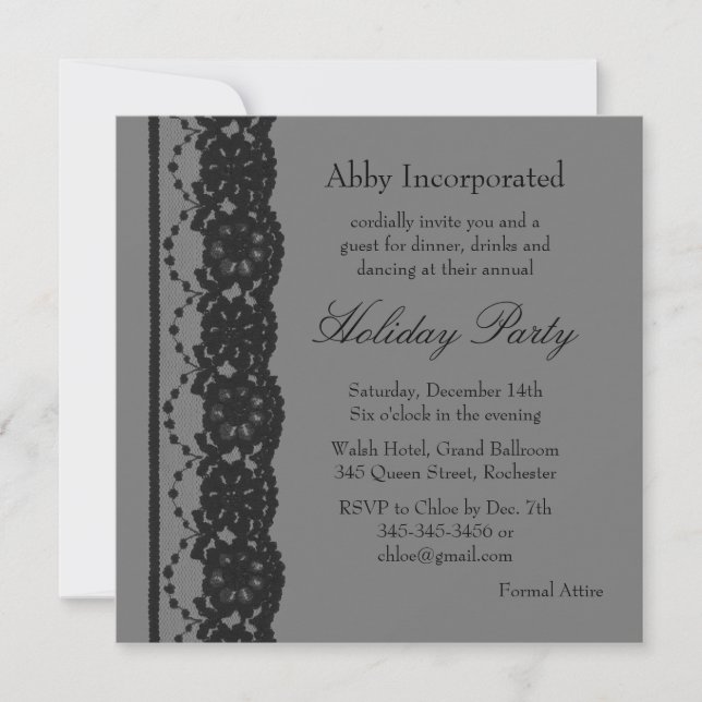 A Smokey Grey Holiday Invitation (Front)