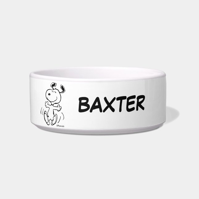A Snoopy Happy Dance | Add Pet Name Bowl (Front)