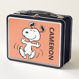 A Snoopy Happy Dance Add Your Name Metal Lunch Box